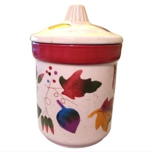 Vintage Hallmark 1 Pint Canister, Jar, Fall Leaves